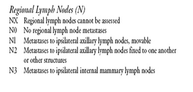 Figura: Clasificación del N en TNM.